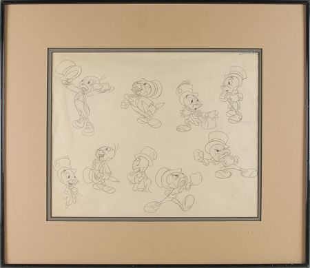 Lot #135 Jiminy Cricket preliminary model sheet drawing from Pinocchio - Image 2