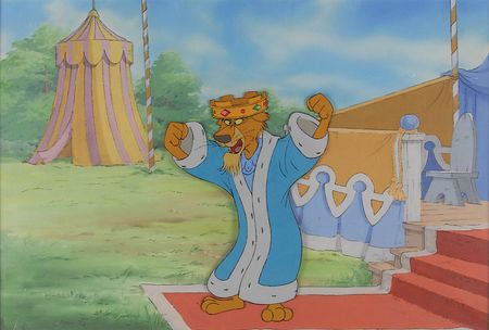 Lot #290 Prince John production cel and production background from Robin Hood - Image 1