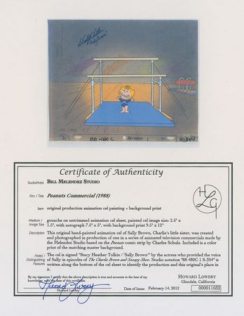 Lot #499 Sally production cel from a Peanuts TV Commercial - Image 2