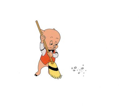 Lot #412 Porky Pig production cel from a 1960s Warner Brothers production - Image 1