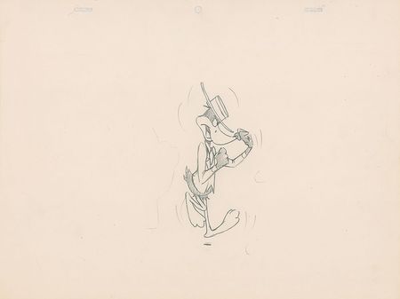 Lot #409 Daffy Duck production drawing from the opening of the Bugs Bunny TV Show - Image 1
