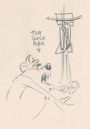 Lot #415 Taz and Daffy layout drawing from the opening of the Bugs Bunny TV Show - Image 2