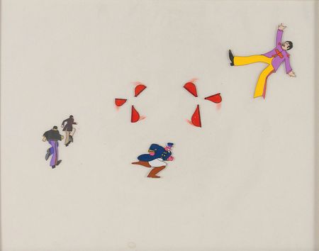 Lot #484 John Lennon, Paul McCartney, and the Captain production cel from Yellow Submarine - Image 1