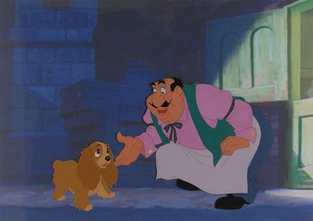 Lot #208 Lady and Tony production cel from Lady and the Tramp - Image 1