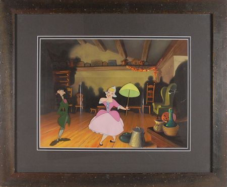 Lot #173 Ichabod and Katrina production cel and production background from The Legend of Sleepy Hollow - Image 2