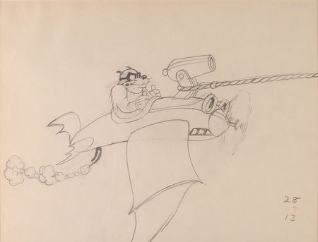 Lot #25 Mickey Mouse and Peg Leg Pete set of (2) production drawings from The Mail Pilot - Image 2