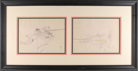 Lot #25 Mickey Mouse and Peg Leg Pete set of (2) production drawings from The Mail Pilot - Image 3