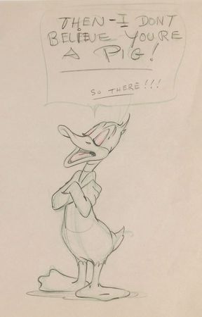 Lot #397 Daffy Duck production drawing from a Warner Brothers Cartoon - Image 3