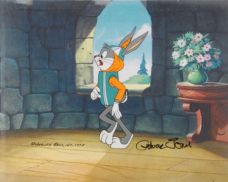 Lot #420 Bugs Bunny production cel from Bugs Bunny in King Arthur’s Court - Image 1