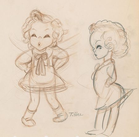 Lot #104 Shirley Temple concept drawing by T. Hee from The Autograph Hound - Image 2
