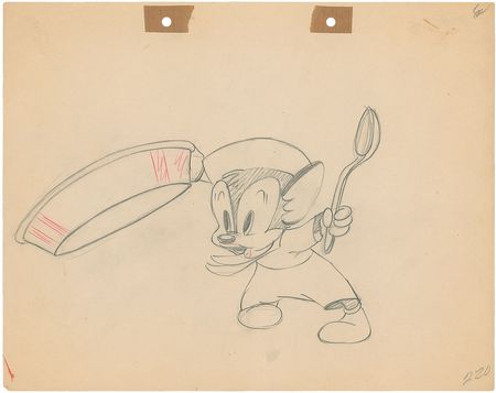 Lot #394 Sniffles production drawing from a 1940s Cartoon - Image 1