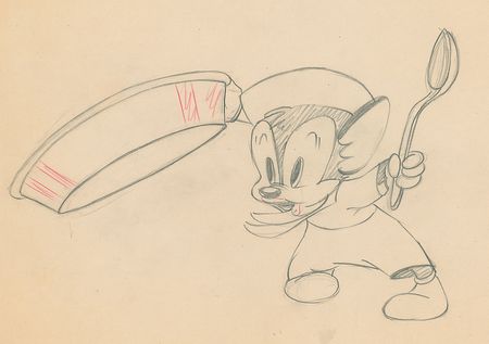Lot #394 Sniffles production drawing from a 1940s Cartoon - Image 2
