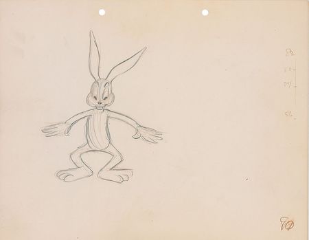 Lot #396 Bugs Bunny ‘rough’ production drawing from a 1940s Cartoon - Image 1