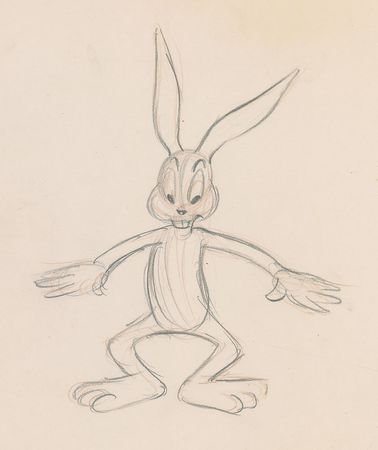 Lot #396 Bugs Bunny ‘rough’ production drawing from a 1940s Cartoon - Image 2