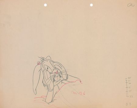 Lot #392 Bugs Bunny production drawing from a 1940s Cartoon - Image 1
