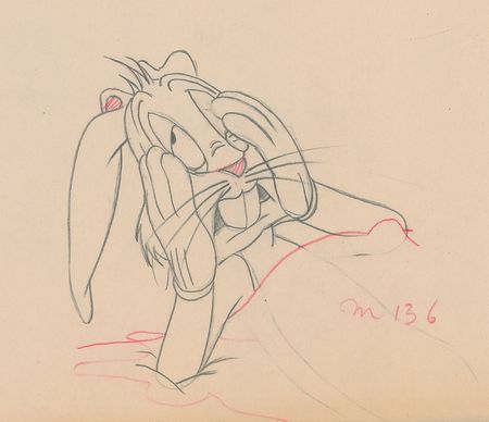 Lot #392 Bugs Bunny production drawing from a 1940s Cartoon - Image 2