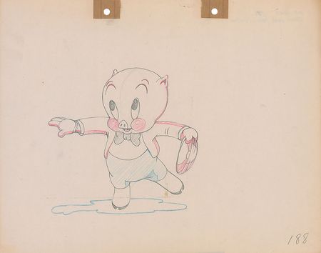 Lot #390 Porky Pig production drawing from Old Glory - Image 1