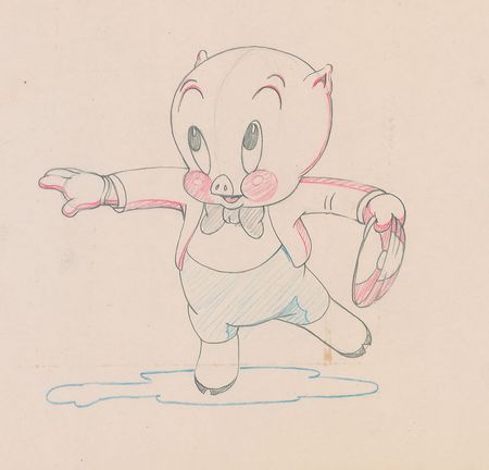 Lot #390 Porky Pig production drawing from Old Glory - Image 2