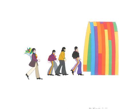 Lot #488 Paul, George, Ringo, and John production cel from Yellow Submarine - Image 1