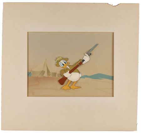 Lot #160 Donald Duck production cel from Donald Gets Drafted - Image 1
