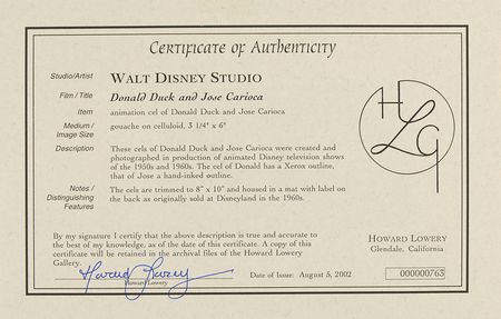 Lot #274 Donald Duck and Joe Carioca production cel from a Disney TV Show - Image 4