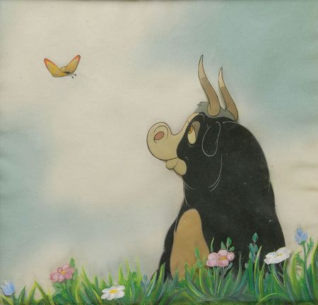 Lot #98 Ferdinand the Bull with Butterfly production cel from Ferdinand the Bull - Image 1