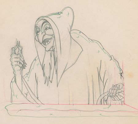 Lot #89 Wicked Witch production drawing from Snow White and the Seven Dwarfs - Image 2