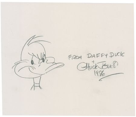 Lot #426 Daffy Duck sketch by Chuck Jones - Image 1