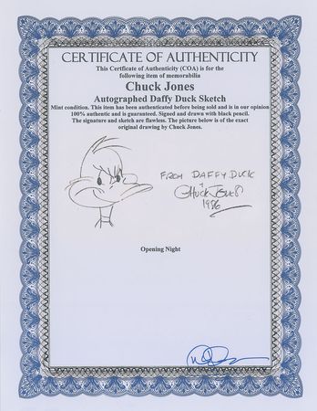 Lot #426 Daffy Duck sketch by Chuck Jones - Image 2