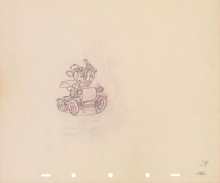 Lot #154 Mickey and Minnie Mouse production drawing from The Nifty Nineties - Image 1