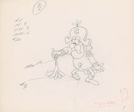 Lot #500 Captain Crunch production cel with matching drawings from a Captain Crunch Cereal Commercial - Image 1