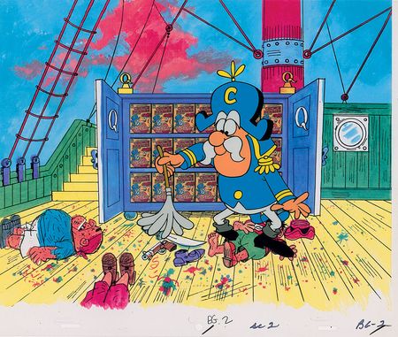 Lot #500 Captain Crunch production cel with matching drawings from a Captain Crunch Cereal Commercial - Image 2