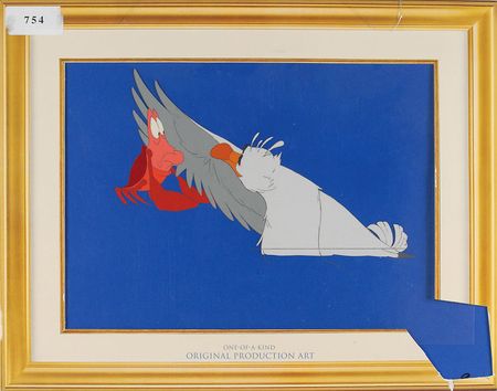 Lot #312 Scuttle and Sebastian production cel from The Little Mermaid - Image 2