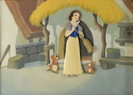 Lot #54 Snow White and Chipmunks production cel from Snow White and the Seven Dwarfs - Image 1