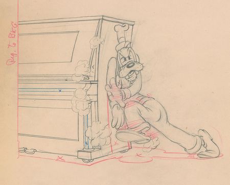 Lot #40 Goofy and Piano production drawing from Moving Day - Image 2