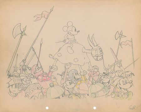 Lot #26 Mickey Mouse production drawing from Ye Olden Days - Image 1