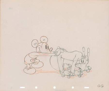 Lot #107 Mickey Mouse and Pluto production drawing from Society Dog Show - Image 1