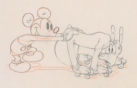 Lot #107 Mickey Mouse and Pluto production drawing from Society Dog Show - Image 2