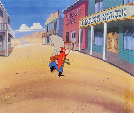 Lot #422 Yosemite Sam production cel from a Warner Brothers TV Cartoon - Image 1