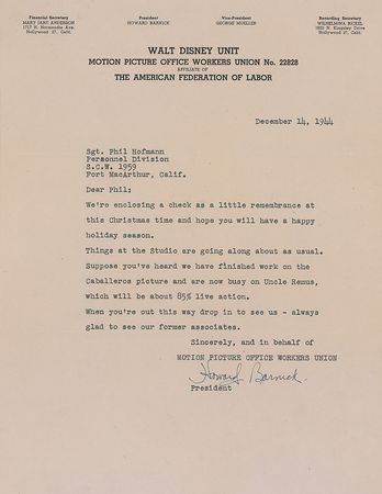 Lot #339 Walt Disney Employee Letters - Image 1