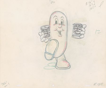 Lot #511 Van Camps Pork and Beans production cel and matching drawing from a 1980s TV Commercial - Image 3