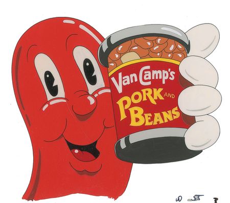 Lot #512 Van Camps Pork and Beans production cel and matching drawing from a 1980s TV Commercial - Image 2
