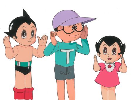 Lot #528 Astro Boy and Astro Girl production cel and matching drawing from the Astro Boy TV Show - Image 2