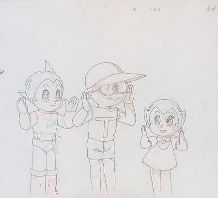 Lot #528 Astro Boy and Astro Girl production cel and matching drawing from the Astro Boy TV Show - Image 3