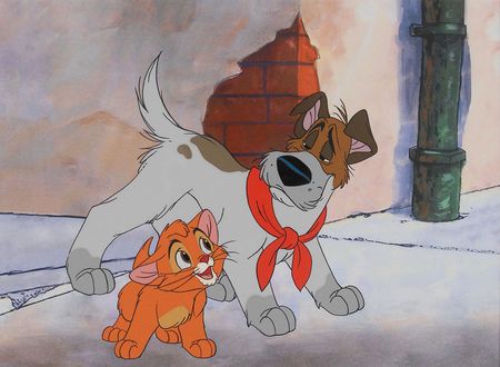 Lot #301 Oliver and Dodger limited edition cel from Oliver and Company - Image 1