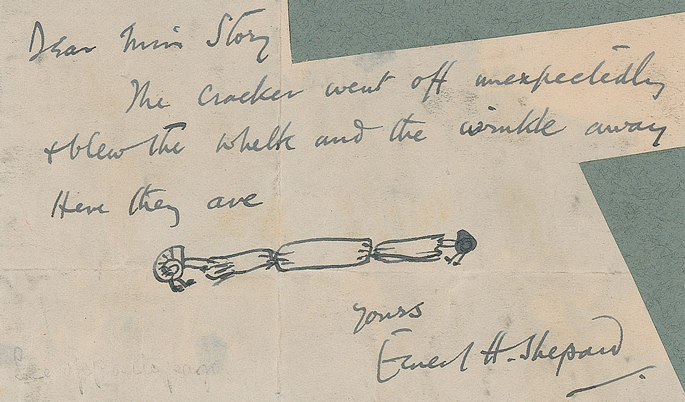 Shepard Note Ernest Shepard Signed Note with Sketch | RR Auction