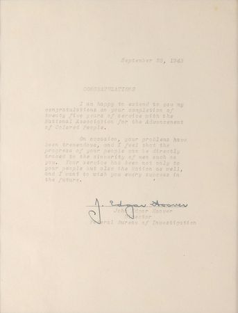 Lot #319 J. Edgar Hoover - Image 2