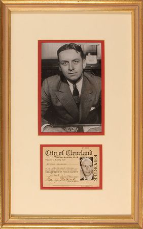 Lot #307 Eliot Ness: Ness gets a break from high-profile criminal cases to sign a press pass for pianist Arthur Loesser - Image 1