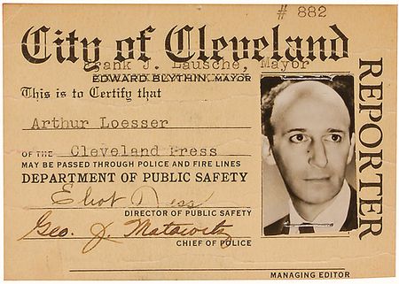 Lot #307 Eliot Ness: Ness gets a break from high-profile criminal cases to sign a press pass for pianist Arthur Loesser - Image 2