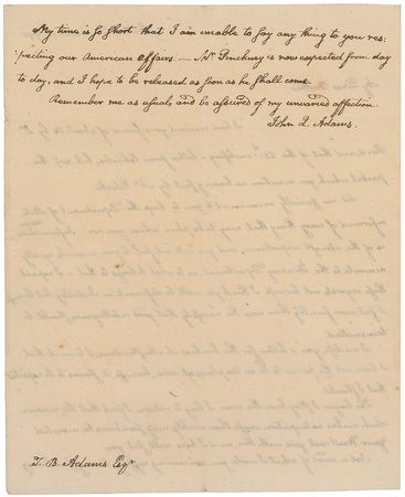 Lot #17 John Quincy Adams: “I lament, that I have not the power to be in two places at once, because it seems to be expected that I should” - Image 2